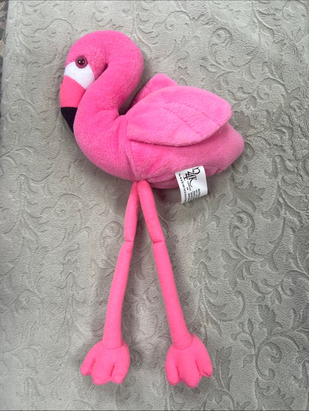 "Flo the Flamingo" Pink Plush Flamingo stuffed toy from the 24K Beanie Boppers